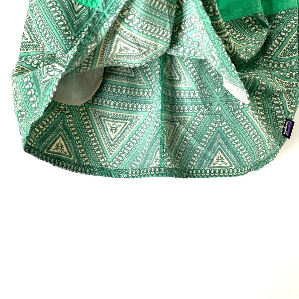 Patagonia Two Tone Green Paisley Active Mini Skirt Nylon Athletic - Picture 4 of 7